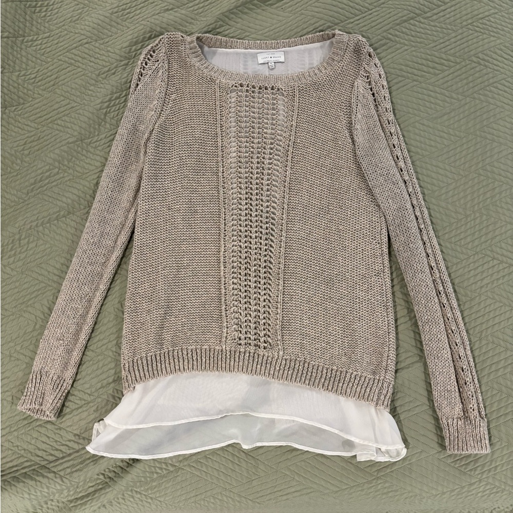 Lucky Brand crochet sweater size medium